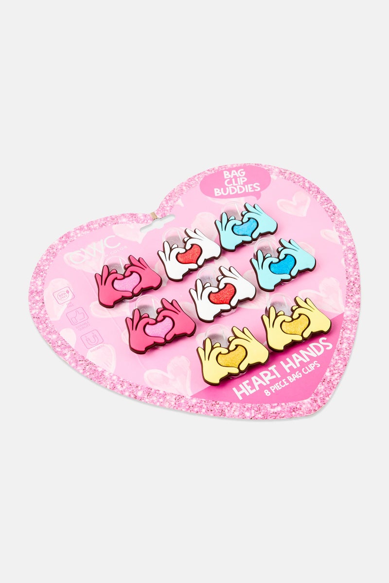 COOK WITH COLOR 8 Pieces Heart Hands Bag Clip Buddies, Multicolor - Image 4
