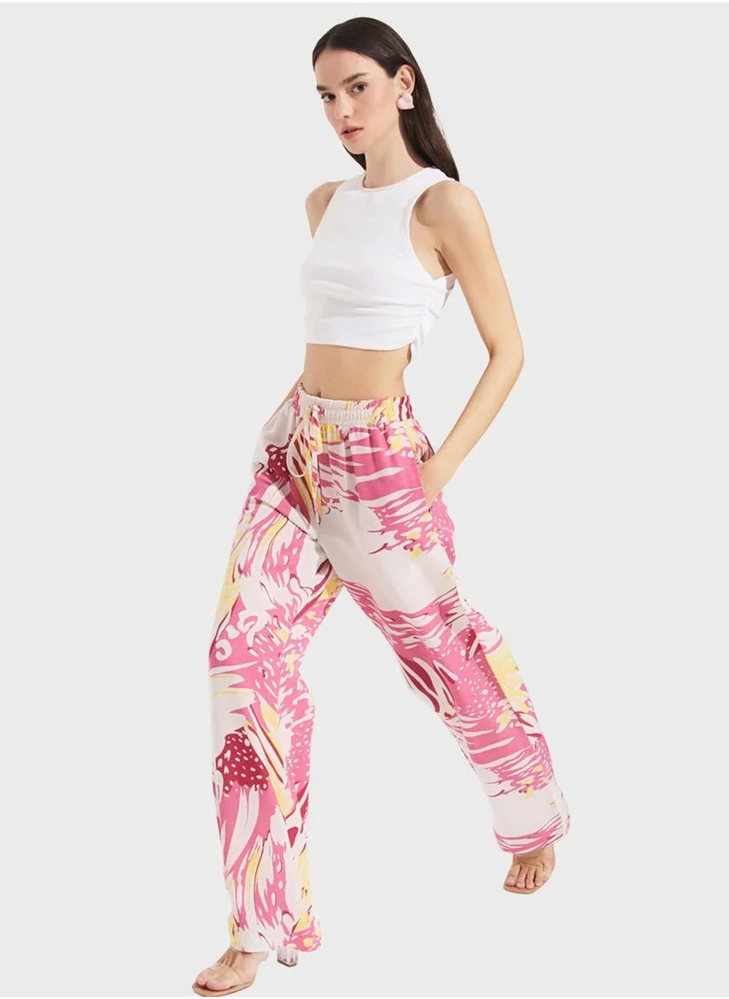 JUNE Printed High Waist Pants
