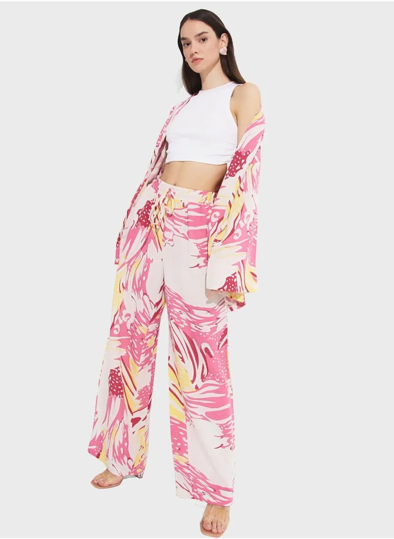 JUNE Printed High Waist Pants