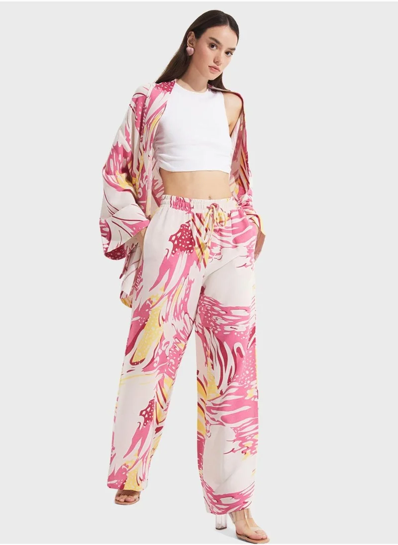 JUNE Printed High Waist Pants