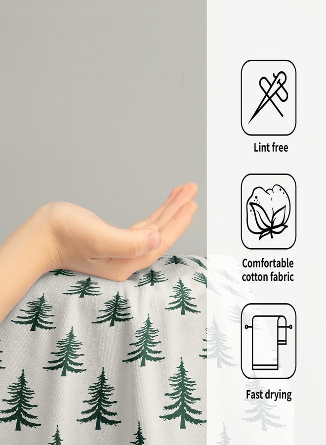 Aytipun Green Christmas Hand Towels for Bathroom Set of 2 Xmas Tree Print Holiday Themed Decorative Handtowels Soft Absorbent Bath Towel for Home Guest Room Hotel Gym Spa - Image 4