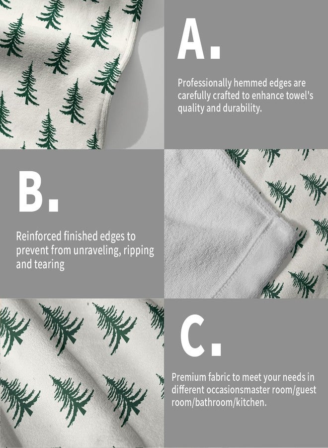 Aytipun Green Christmas Hand Towels for Bathroom Set of 2 Xmas Tree Print Holiday Themed Decorative Handtowels Soft Absorbent Bath Towel for Home Guest Room Hotel Gym Spa - Image 5