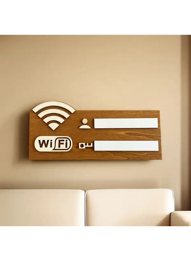 Vintage Wooden Wall Mounted WiFi Password Sign With Golden Letters Home Decor - Image 5