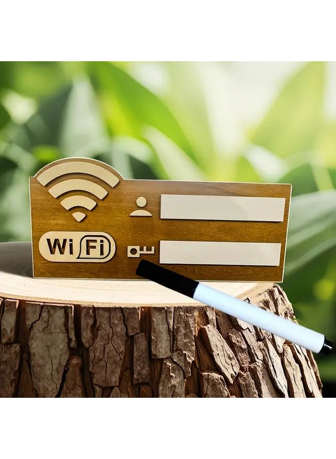 Vintage Wooden Wall Mounted WiFi Password Sign With Golden Letters Home Decor - Image 2