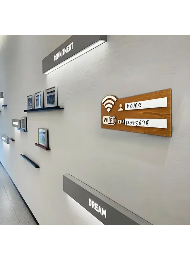 Vintage Wooden Wall Mounted WiFi Password Sign With Golden Letters Home Decor - Image 3