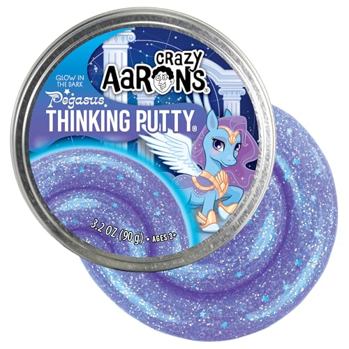 Crazy Aarons Thinking Putty Pegasus Glow in The Dark Sensory Putty for Kids and Grown ups in a 4 Tin Creative and Endless Fun Stress Relief Therapy Toys Never Dries Out Made in USA - Image 1