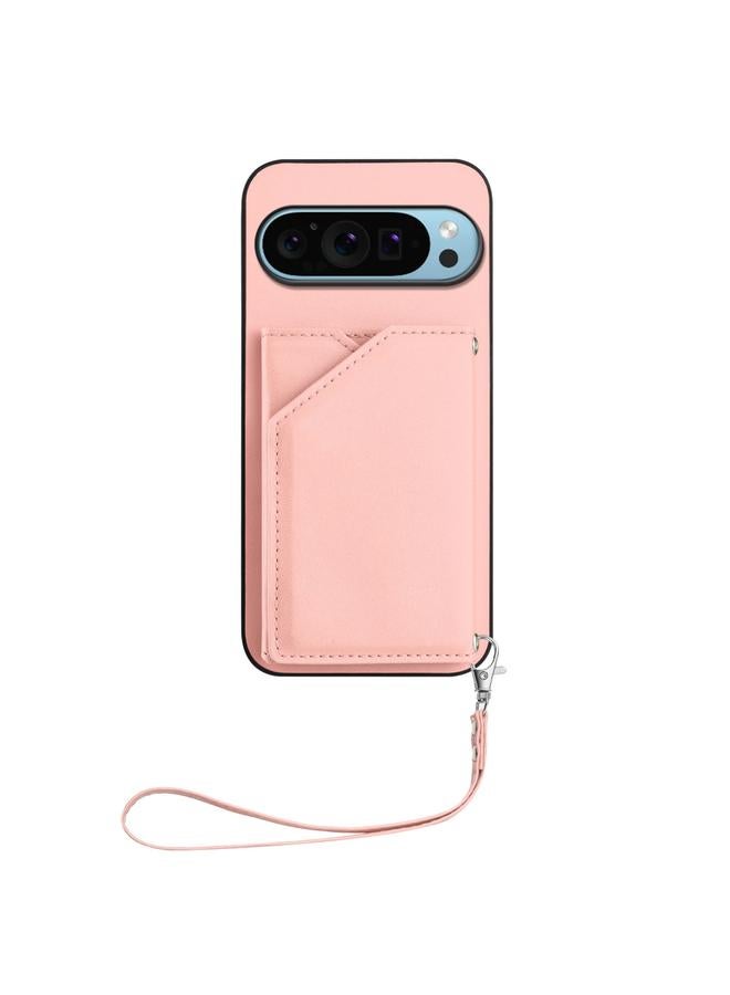 The Bros Phone Case For Google Pixel 9 Skin Feel Four Card Slots Phone Phone Case with Wrist Strap - Image 2
