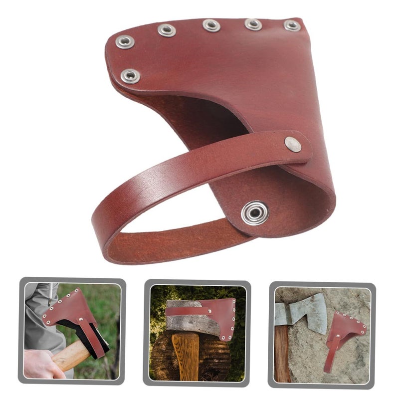 Leather Camping Axe Protector Hatchet Cover Sheath Head Ax - Image 4