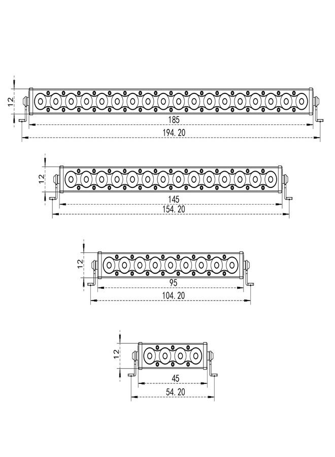 MEUS RACING طقم مصابيح LED لسقف سيارات التحكم عن بعد من MEUS RACING، بمقياس 1/10 و1/8، ملحقات لسيارات Axial SCX10 90046 Wraith Traxxas TRX4 TRX6 Redcat Gen8، قطع غيار لسيارات الزحف بمقياس 1/10 و1/8. (185 مم، 18 خرزة) - Image 2