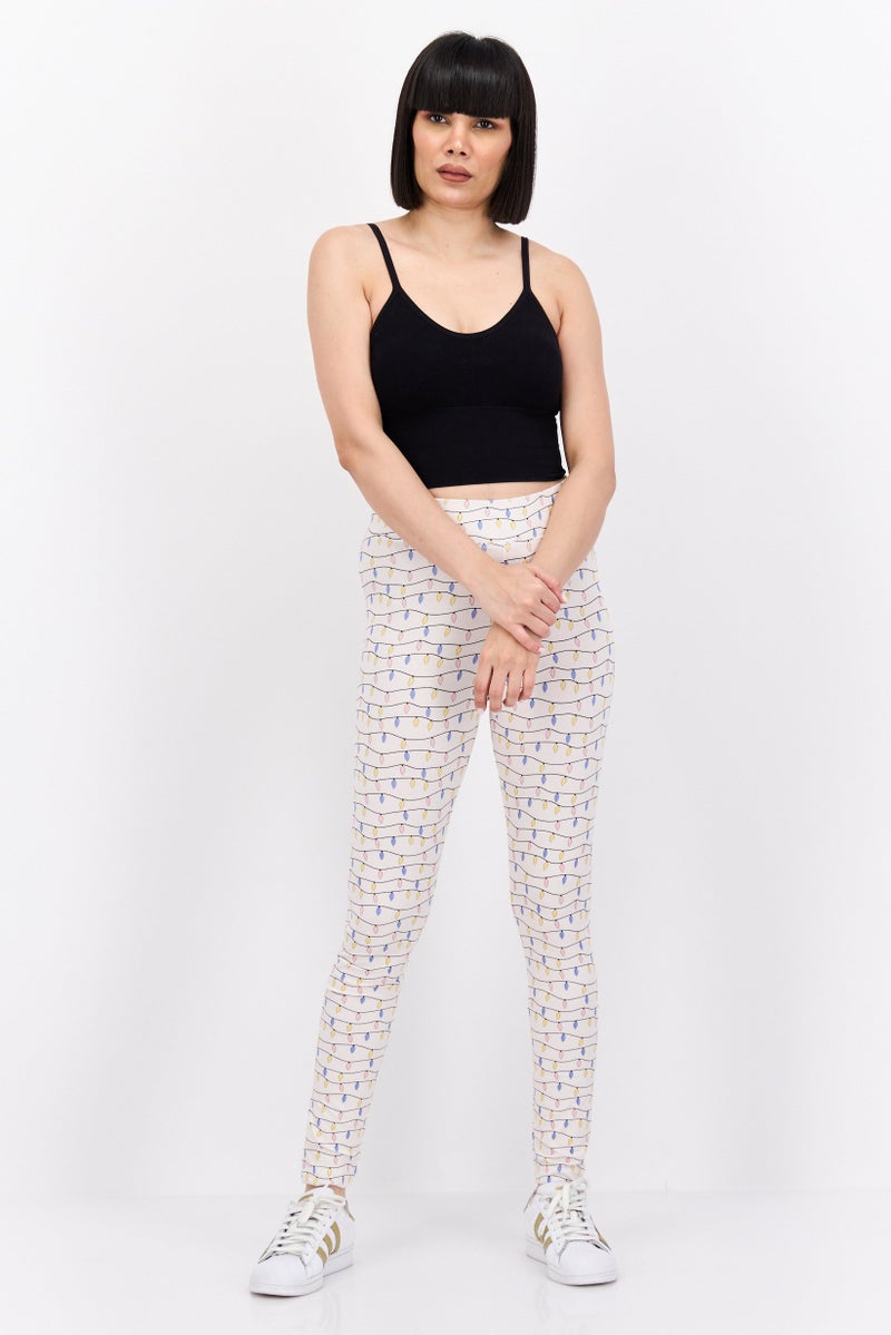 MONKI Women Allover Print Pull-On Leggings, Multicolor - Image 4