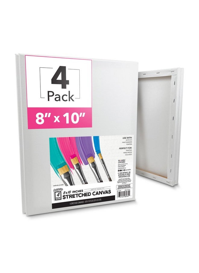 ArtSkills ArtSkills Stretched Canvases for Painting, 8x10 Canvas Painting Supplies for Artists, Blank Canvas Pack, 4-Pack  - Image 1