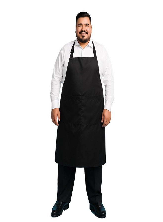 King Mills Unisex 1pkPlus Size Kitchen Cooking Aprons With Pockets, Ideal For Xl Xxl Or Waist W38+. Extra Large And Long.(Black) - Image 1