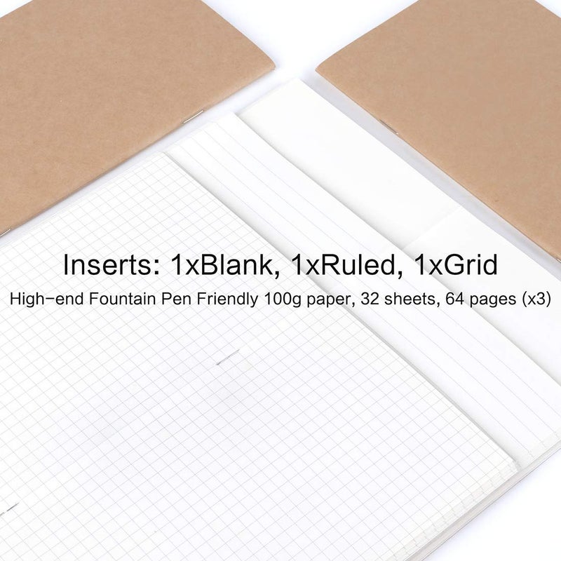 Moterm Travelers Notebook - 8.6'' x 4.9'' Retro Handmade Leather Travel Journal (Standard Sizes, Black) - Image 3