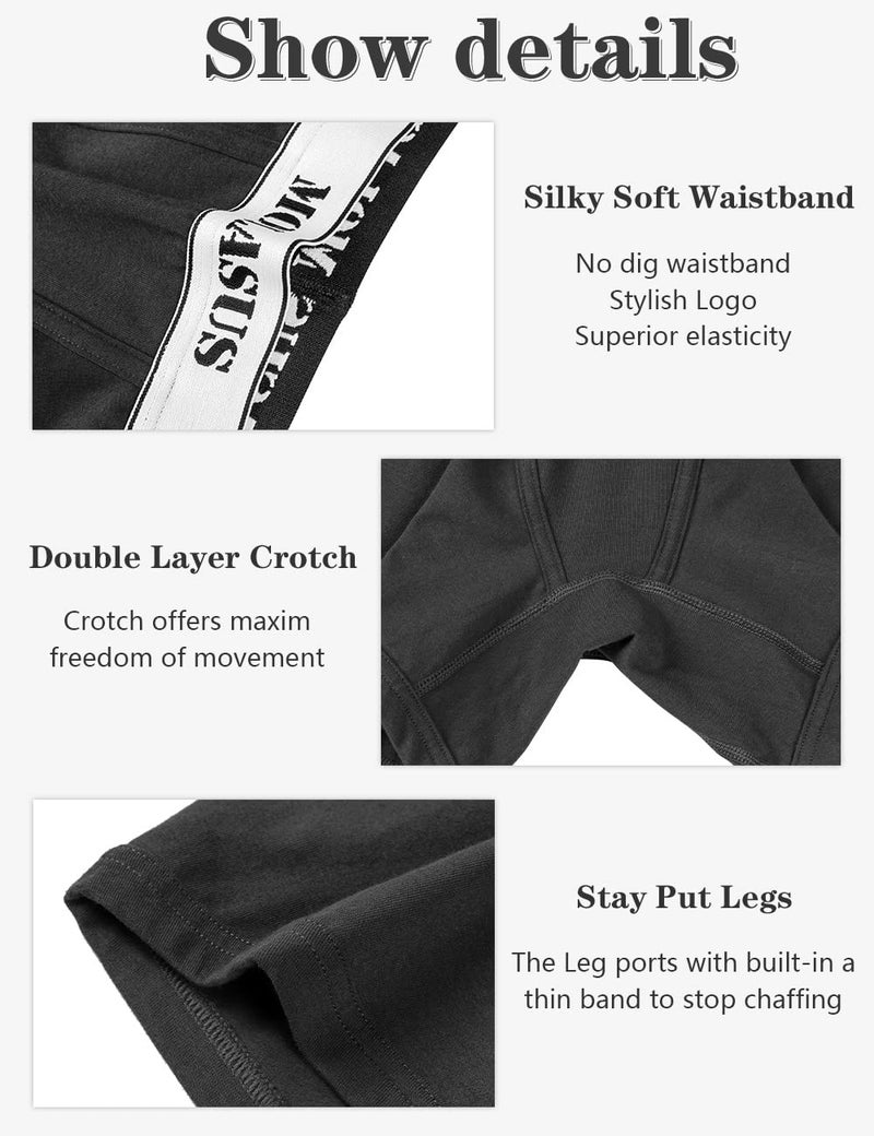Molasus 4.5" Inseam Womens Trunks Underwear Soft Cotton Boxer Briefs Ladies Anti Chafing Boy Shorts Panties Pack of 4 - Image 4