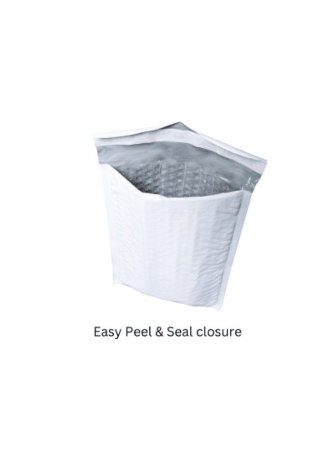 AirPouch Plastic Bubble Mailers Waterproof Padded Shipping Envelopes, Air Pouch Peel & Seal Tear-Resistant Mailers, Color White Size Medium (180×260)- 5 Pcs - Image 1