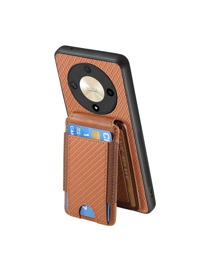 Green Tiger Case For Honor Magic6 Pro Carbon Fiber Vertical Flip Wallet Stand Phone Case - Image 3