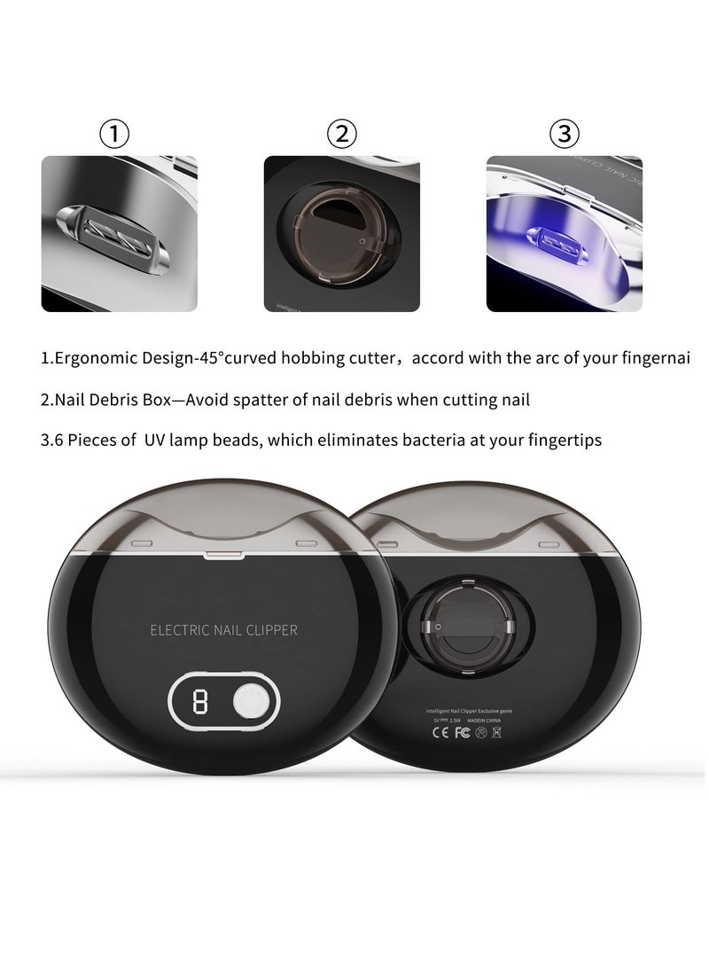 SYOSI Automatic Nail Clipper, Electric Nail Clippers Automatic Safety Fingernail Cutter and Filer Rechargeable Nail Trimmer Nail Scissors Gift for for Adults Seniors Infant Baby Kids Men Women - Image 3