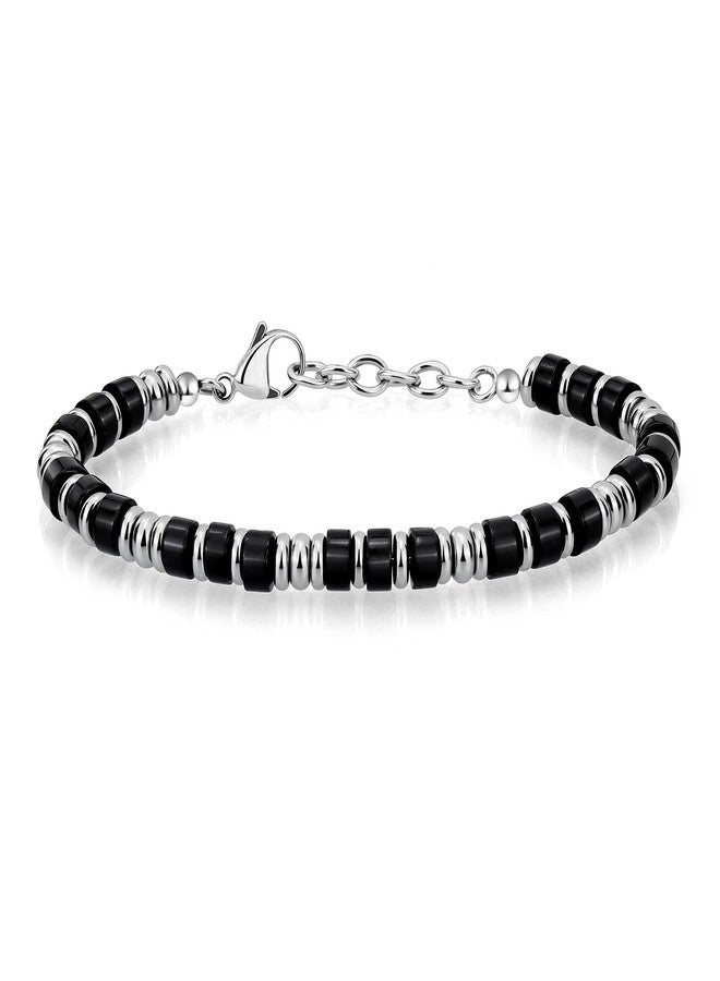 SIUMAL Boho Stainless Steel Bracelets for Men, Beaded Bracelets, Mens Bracelet - Image 1