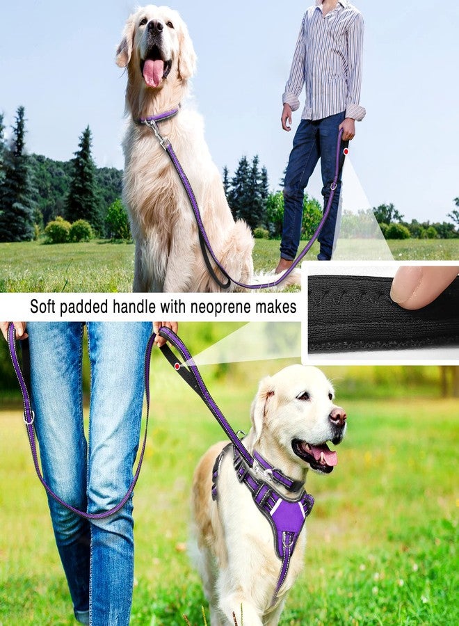 WINSEE Pet Harness Collar and Leash Set, All-in-one Reflective Dog Harness No Pull with Adjustable Buckles for Puppies, Small, Medium, Large, and Extra-Large Dogs (Large, Rosy) - Image 5