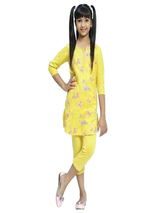 BIBA GIRL PRINTED FITTED KID(KW4330_YELLOW_13) - Image 1