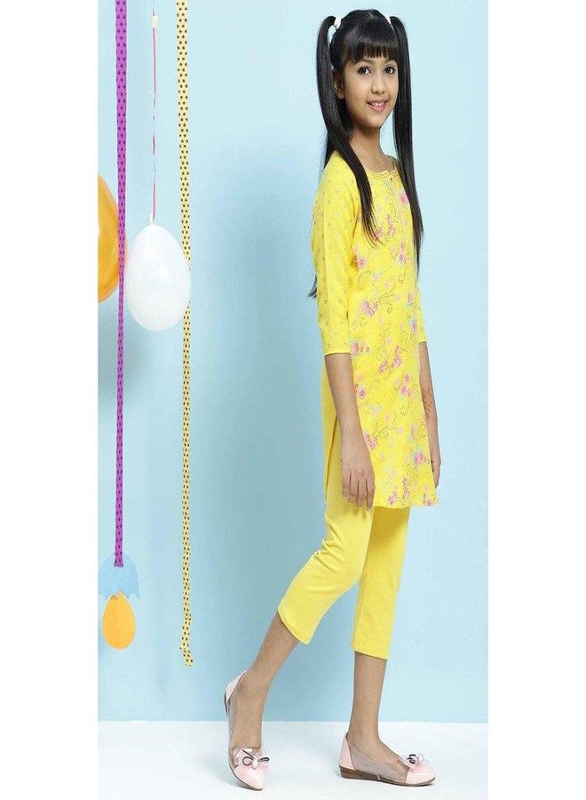 BIBA GIRL PRINTED FITTED KID(KW4330_YELLOW_13) - Image 3