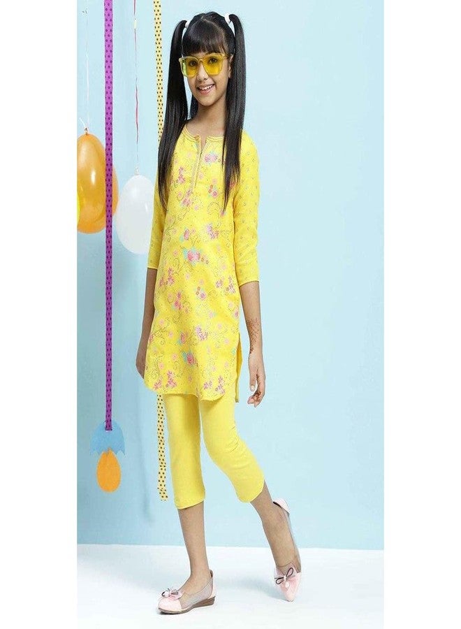 BIBA GIRL PRINTED FITTED KID(KW4330_YELLOW_13) - Image 4