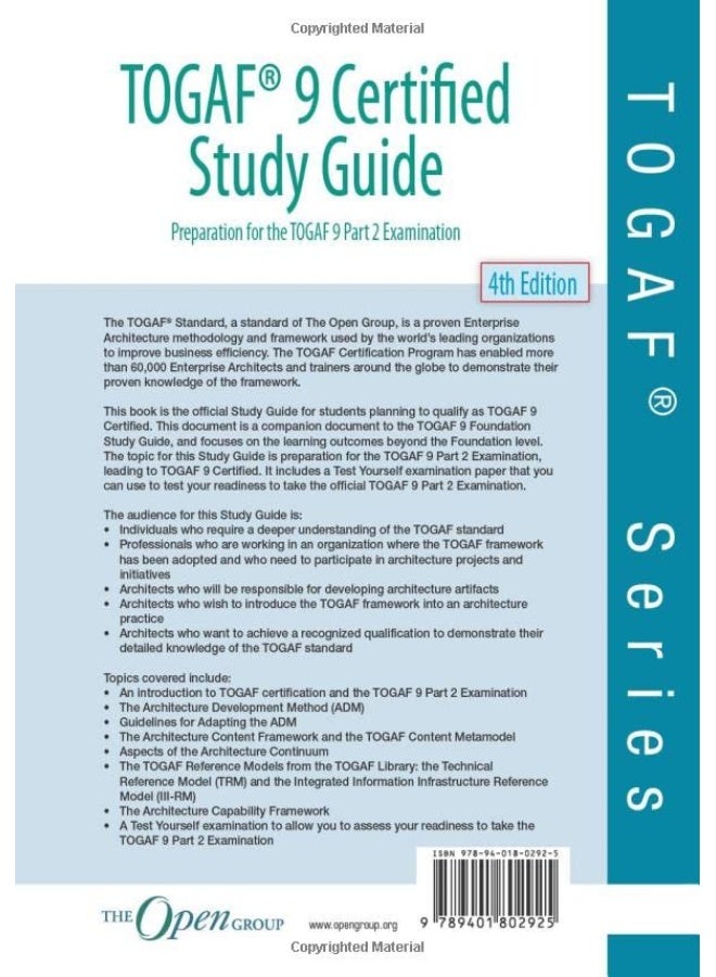 TOGAF 9 certified study guide : preparation for TOGAF 9 part 2 examination (Togaf series) (4th) - Image 2