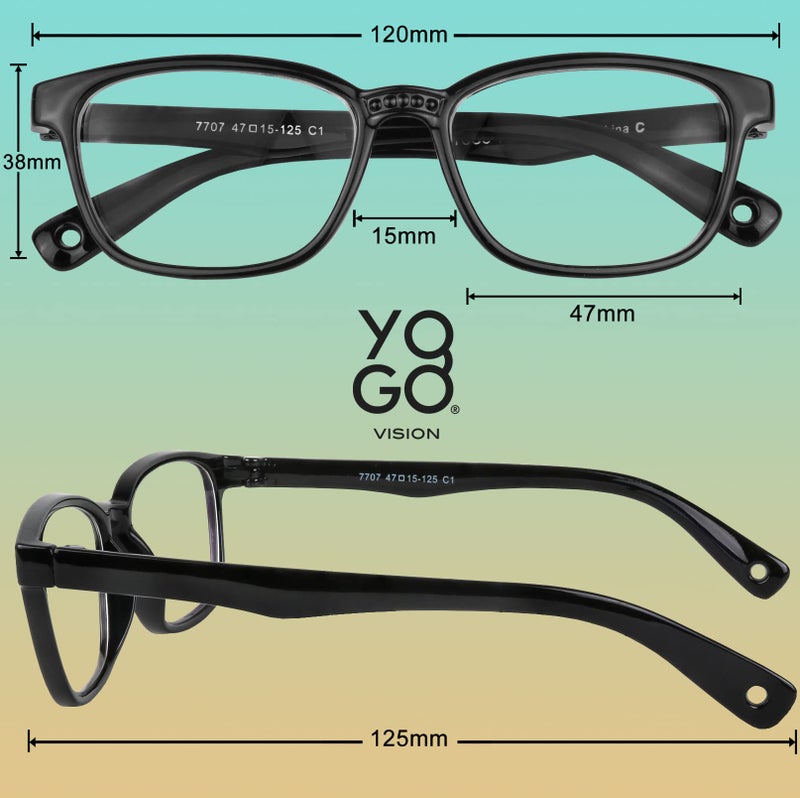 Yogo Vision Blue Light Blocking Glasses for Kids UV Protection Girls Boys Blue Light Glasses Anti Eyestrain (6 Pack) - Image 4