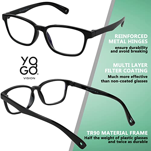 Yogo Vision Blue Light Blocking Glasses for Kids UV Protection Girls Boys Blue Light Glasses Anti Eyestrain (6 Pack) - Image 3