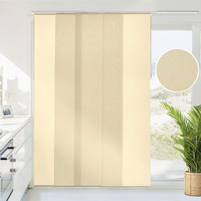 CHICOLOGY CHICOLOGY Sliding Door Blinds Room Divider  Vertical Blinds Blinds for Sliding Glass Doors  Temporary Wall  Closet Curtain  Room Door Brunch Tan Light Filtering W4686 x HUpto 96 inches 