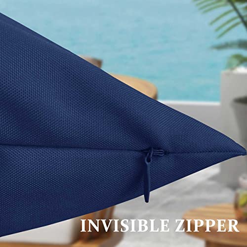 SOFJAGETQ Navy Blue Outdoor Pillow Covers, Waterproof Durable Throw Pillow Covers for Patio, Porch, Decoration Pillow Covers (18x18 inches, 2PCs) - Image 3