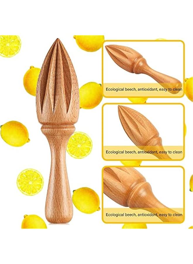 2 Pcs Wooden Citrus Reamer Lemon Hand Juicer Beech Wood Handheld Citrus Juicer Easy to Hold Kitchen Juicing Tool Manual Orange Lime Lemon Juice Reamer Extractor for Daily Home Bar Cafe Restaurant Us  - Image 2