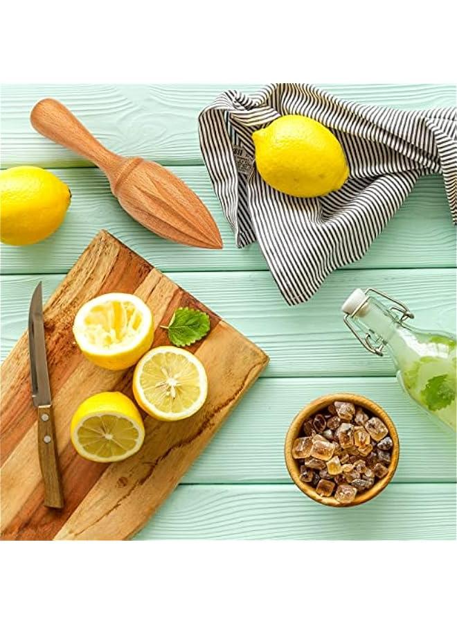 2 Pcs Wooden Citrus Reamer Lemon Hand Juicer Beech Wood Handheld Citrus Juicer Easy to Hold Kitchen Juicing Tool Manual Orange Lime Lemon Juice Reamer Extractor for Daily Home Bar Cafe Restaurant Us  - Image 4