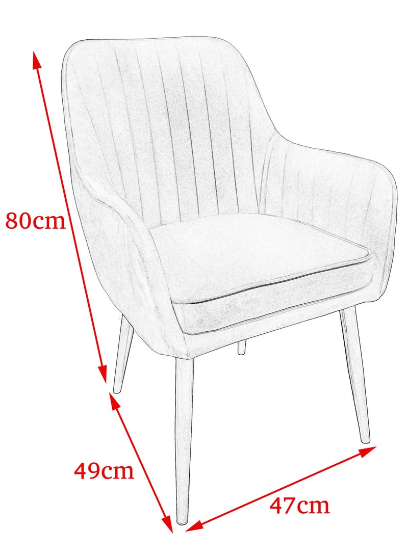 MAPLE HOME DECORATION Maple Home Modern Accent Arm Chairs Living Dining Room Velvet Mid-Century Upholstered Seat Golden Legs  - Image 5