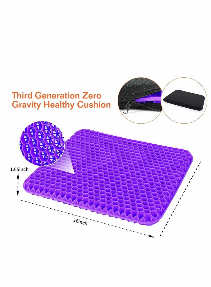 KASTWAVE Gel Seat Cushion, Gel Seat Cushion for Long Sitting with Non-Slip Cover, Double Thick Cooling Cushion, Help with Pressure Relief Back Tailbone Pain, for Office, Car, Wheelchair, Long Trips - Image 2