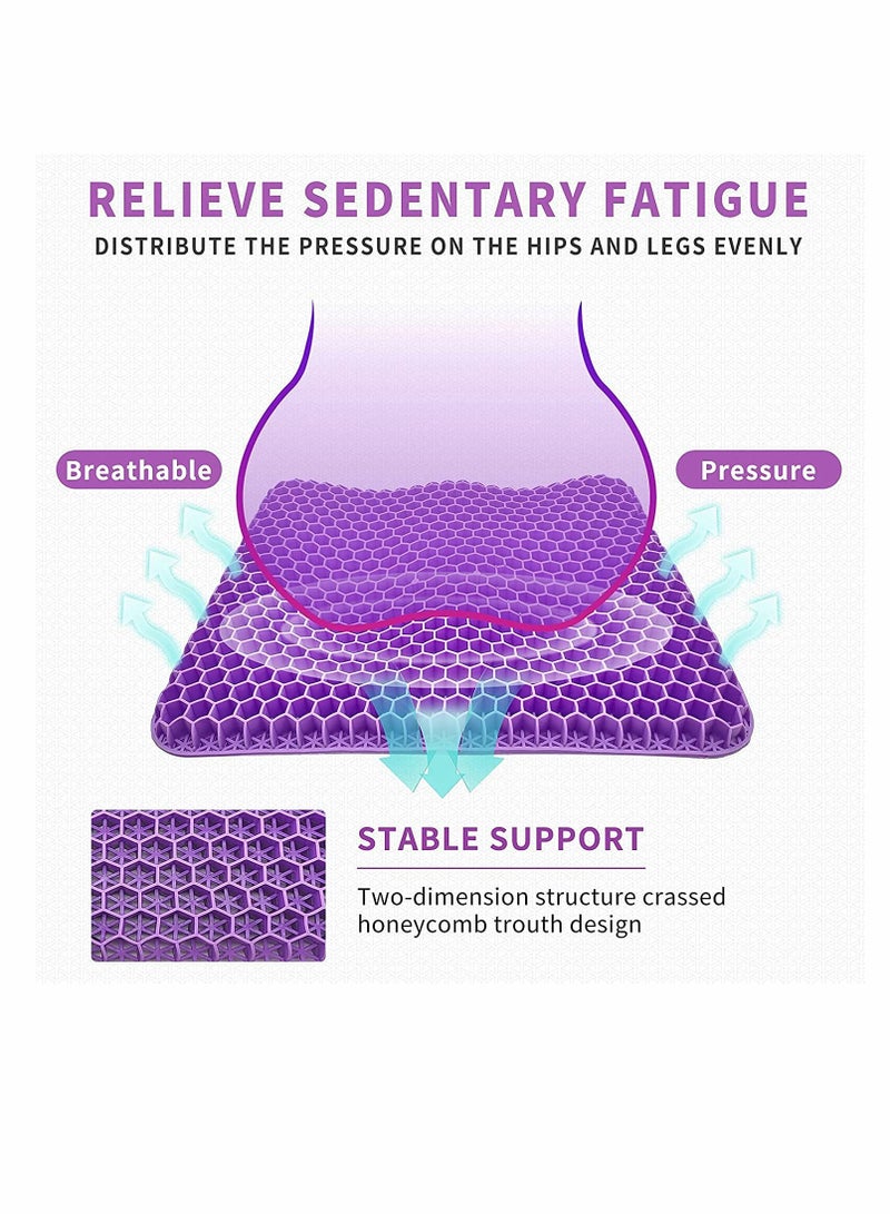 KASTWAVE Gel Seat Cushion, Gel Seat Cushion for Long Sitting with Non-Slip Cover, Double Thick Cooling Cushion, Help with Pressure Relief Back Tailbone Pain, for Office, Car, Wheelchair, Long Trips - Image 5