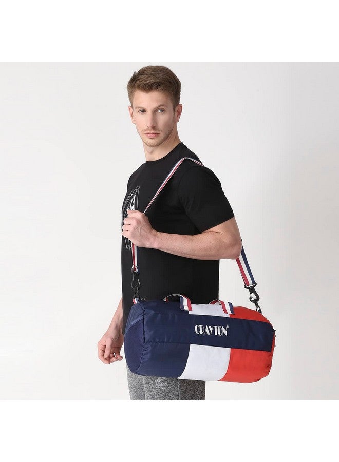 Crayton Duffel Gym Bag in Blue, Red and White - Image 2