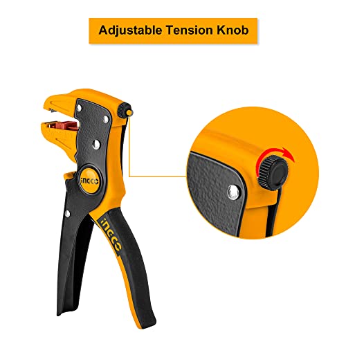 INGCO Wire Stripper, 2 in 1 Cable Wire Stripper with Cutter, 0.5mm~6mm Stripper diameter Wire Stripping Tool for Flat Ribbon Cable Wire Electrical Automotive Repair - Image 3
