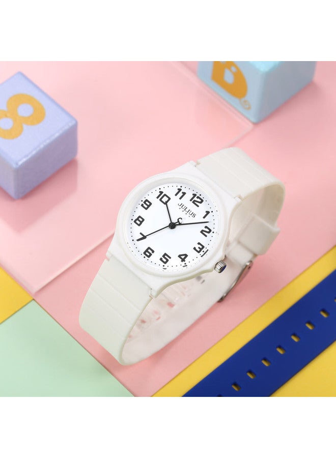 Julius (Julius) Unisex Sports Watch Youth Simple Student Quartz Waterproof Men And Women Neutral Watch White Ja-1055A - Image 2