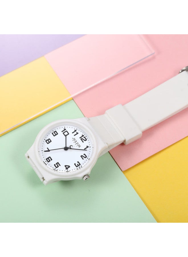 Julius (Julius) Unisex Sports Watch Youth Simple Student Quartz Waterproof Men And Women Neutral Watch White Ja-1055A - Image 4
