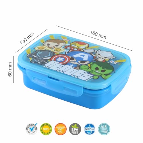 SKi Homeware SKI Snap Lock Lunch Box with 100ml dabbi & a Steel-Spoon | Removable Container- Easy to wash | Sturdy & a Perfect School Buddy for Kids | Ideal for Birthday Favours and Gifts - Image 3