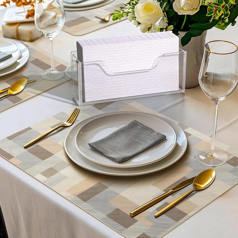 PITBVO Napkin Holder, Clear Acrylic Guest Paper Towel Holder for Bathroom Washbasin Side, Vertical Square Disposable Hand Towel Paper Waterproof Lucite Holder for Kitchen Hotel Restaurant Use - Image 2