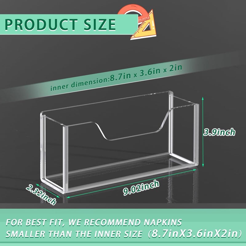 PITBVO Napkin Holder, Clear Acrylic Guest Paper Towel Holder for Bathroom Washbasin Side, Vertical Square Disposable Hand Towel Paper Waterproof Lucite Holder for Kitchen Hotel Restaurant Use - Image 3