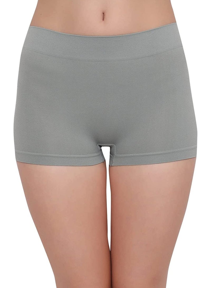 Glamroot Women's Seamless Boyshort Panty Pack Of 2 Black and Grey, Size S to XL - Image 5