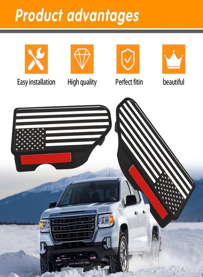 ijuicy 2 PCS Truck Bed Rail Stake Pocket Cover, American Flag Pattern Stake Pocket Covers, Truck Bed Accessories Compatible with 2019-2024 Chevy Silverado/GMC Sierra 1500 2500HD 3500HD (Black&White) - Image 4