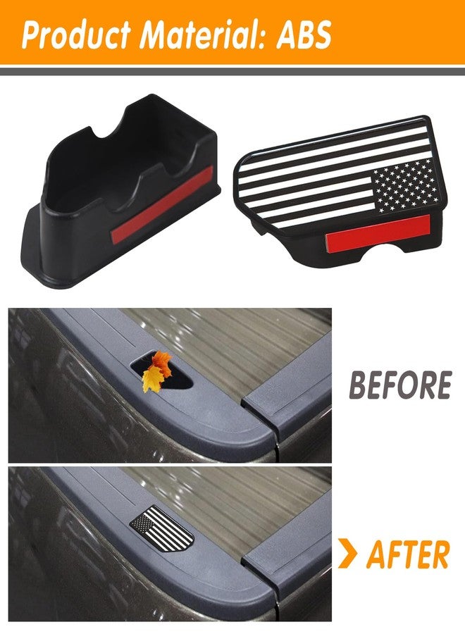 ijuicy 2 PCS Truck Bed Rail Stake Pocket Cover, American Flag Pattern Stake Pocket Covers, Truck Bed Accessories Compatible with 2019-2024 Chevy Silverado/GMC Sierra 1500 2500HD 3500HD (Black&White) - Image 5