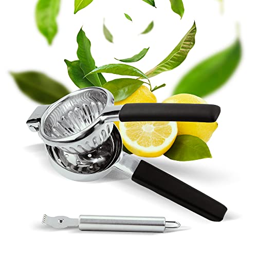 FESKA Stainless Steel Lemon Squeezer - Premium Citrus Juicer - Lime Squeezer for Seedless Juicing - Stainless Steel Hand Juicer 2 pcs - Easy to Wash Lemon Press - Image 1