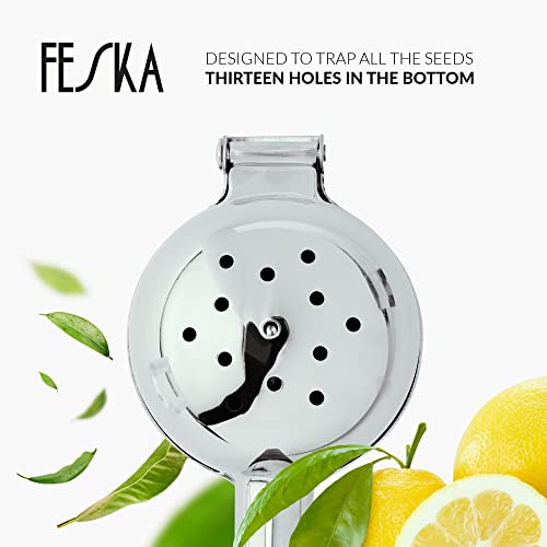 FESKA Stainless Steel Lemon Squeezer - Premium Citrus Juicer - Lime Squeezer for Seedless Juicing - Stainless Steel Hand Juicer 2 pcs - Easy to Wash Lemon Press - Image 5