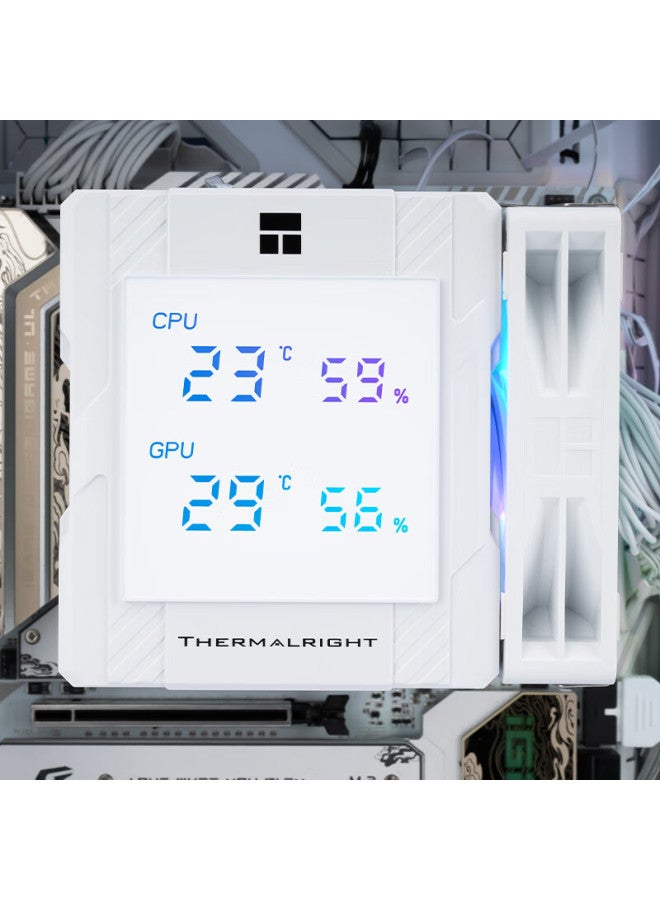 Thermalright مبرد الهواء ثيرمالرايت بييرليس أسيassin 120 ديجيتال أرجب أبيض مع شاشة LCD، ستة أنابيب حرارية، برج مزدوج، مبرد أبيض - Image 2