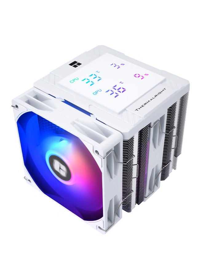 Thermalright مبرد الهواء ثيرمالرايت بييرليس أسيassin 120 ديجيتال أرجب أبيض مع شاشة LCD، ستة أنابيب حرارية، برج مزدوج، مبرد أبيض - Image 5
